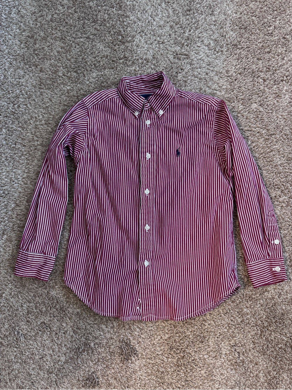 Ralph Lauren Maroon stripe button down